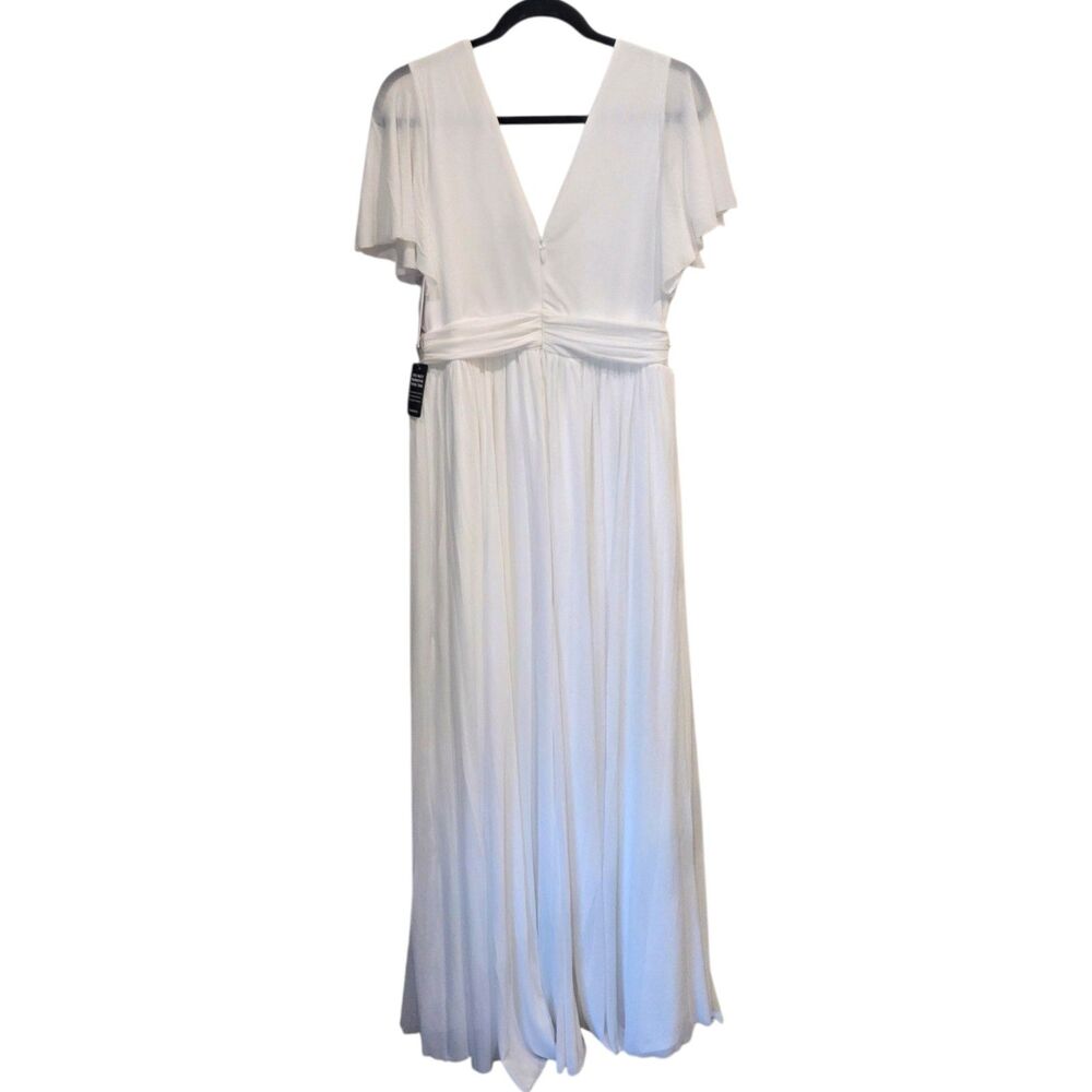 Torrid Ever After Bridal Maxi Mesh Empire Waist Gown, Cloud Dancer White, NWT 10 - Picture 3 of 11